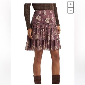 LAUREN Ralph Lauren
Floral Crinkle Georgette Miniskirt NWT size 14